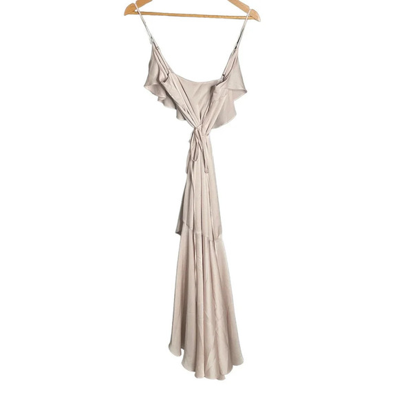 Shona Joy Luxe Bias Frill Wrap Dress Porcelain - Picture 4 of 9